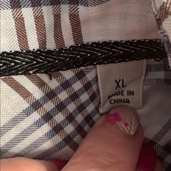 James Campbell Men's Checkered Shirt - Brown and Blue XL - Picture 3 of 5